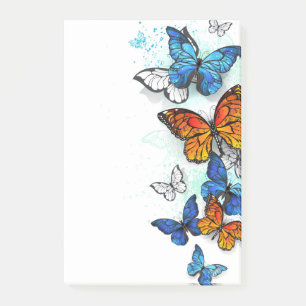Flying Butterflies Morpho und Monarch Post-it Klebezettel