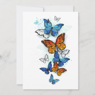 Flying Butterflies Morpho und Monarch Save The Date