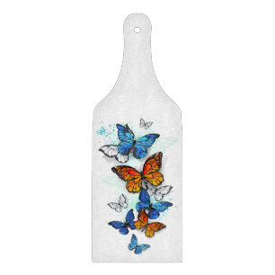 Flying Butterflies Morpho und Monarch Schneidebrett