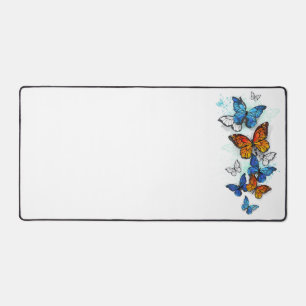 Flying Butterflies Morpho und Monarch Schreibtischunterlage