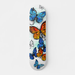 Flying Butterflies Morpho und Monarch Skateboard