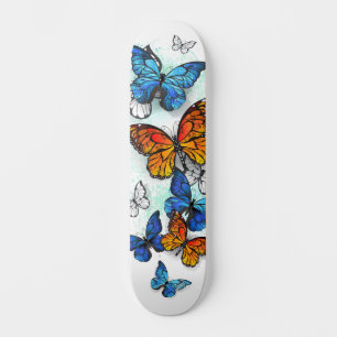 Flying Butterflies Morpho und Monarch Skateboard