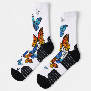 Flying Butterflies Morpho und Monarch Socken