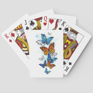 Flying Butterflies Morpho und Monarch Spielkarten