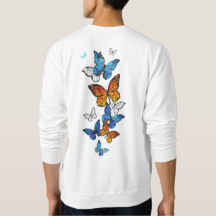 Flying Butterflies Morpho und Monarch Sweatshirt