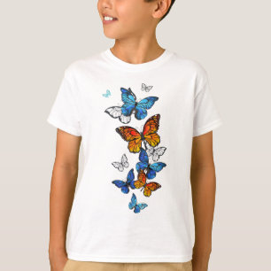 Flying Butterflies Morpho und Monarch T-Shirt