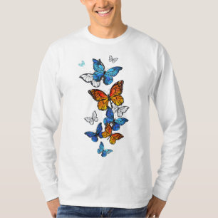 Flying Butterflies Morpho und Monarch T-Shirt
