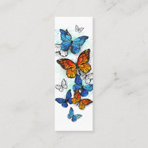 Flying Butterflies Morpho und Monarch Telefonnummerkarte