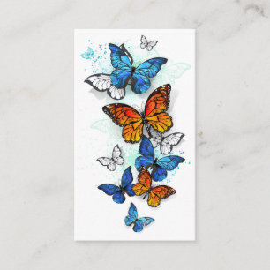 Flying Butterflies Morpho und Monarch Terminkarte