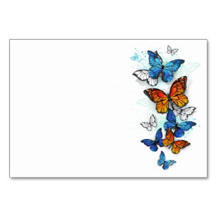 Flying Butterflies Morpho und Monarch Tischnummer