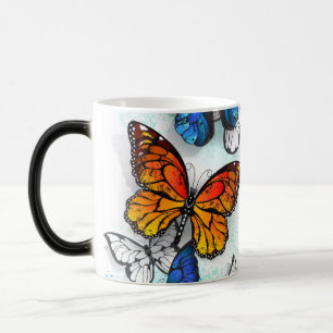 Flying Butterflies Morpho und Monarch Verwandlungstasse