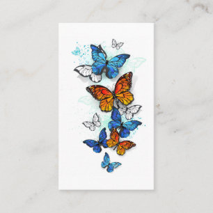 Flying Butterflies Morpho und Monarch Visitenkarte