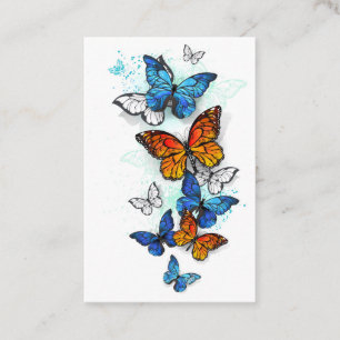 Flying Butterflies Morpho und Monarch Visitenkarte