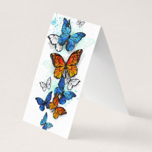 Flying Butterflies Morpho und Monarch Visitenkarten