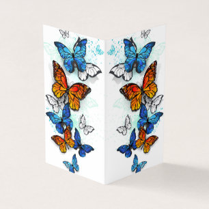 Flying Butterflies Morpho und Monarch Visitenkarten