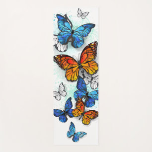 Flying Butterflies Morpho und Monarch Yogamatte