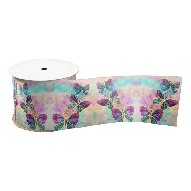 Flying Butterflies Ribbon Satinband (Spule)