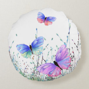 Flying Butterflies Round Pillow Rundes Kissen