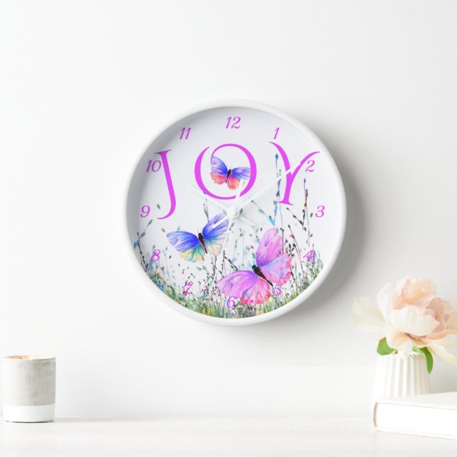 Flying Butterflies Wall Clock - Spring Joy Uhr (Zuhause)