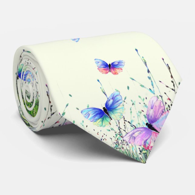 Flying Butterfly Neck Tie Krawatte (Gerollt)