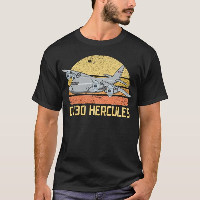 Flying C-130 Retro Military Airplane C130 Hercules T-Shirt (Vorderseite)