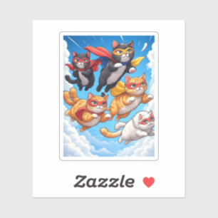 Flying Cat Squad - Superhero Cats Vinyl Sticker