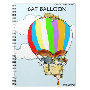 Flying Cats Funny Cartoon Notizblock