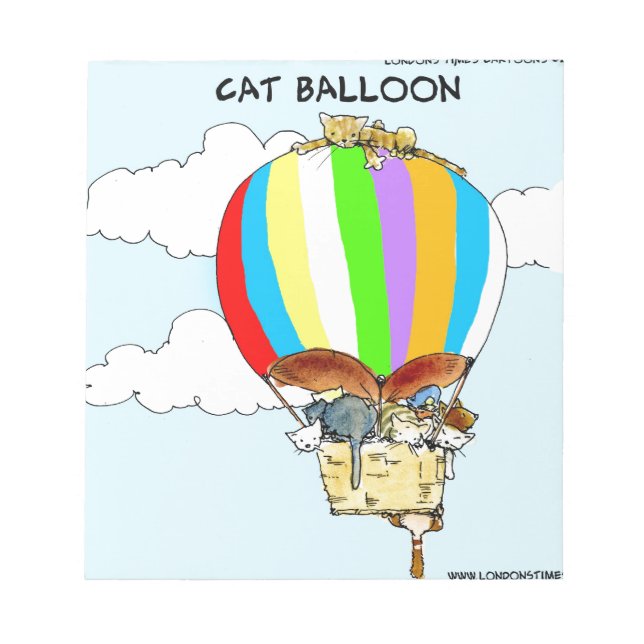 Flying Cats Funny Cartoon Notizblock (Vorderseite)