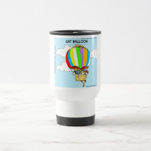 Flying Cats Funny Cartoon Reisebecher