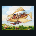 Flying Cats, Louis Wain Poster<br><div class="desc">Louis Wain (5 August 1860 – 4 July 1939) was an English artiste known for his drawings,  which consistently featured anthropomorphized large-eyed cats and kittens. In his later years he may have suffered from schizophrenia (although this claim is disputed),  which,  according to some psychiatrists,  can be seen in his works. Quote:Wikipedia</div>