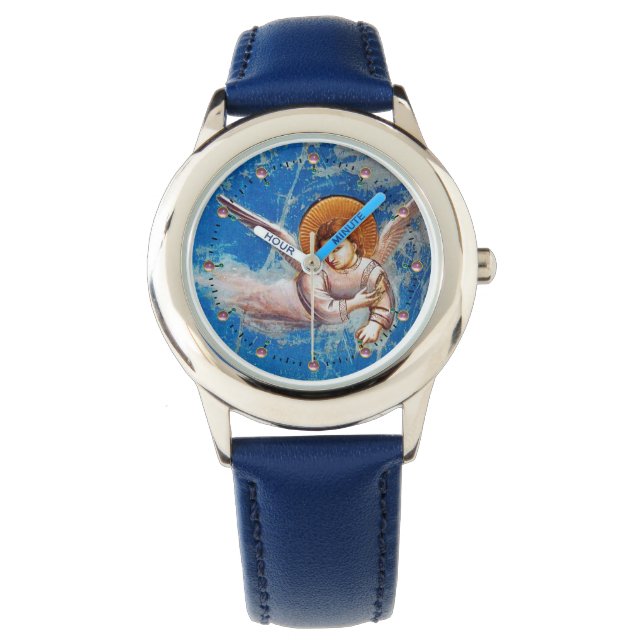 FLYING CHRISTMAS ANGEL IN BLUE SKY ARMBANDUHR (Vorderseite)