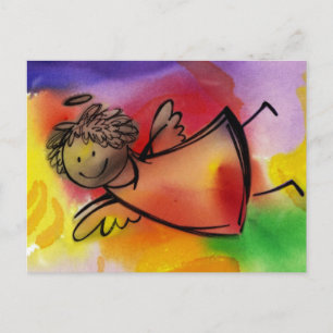 Flying colorful angel postkarte
