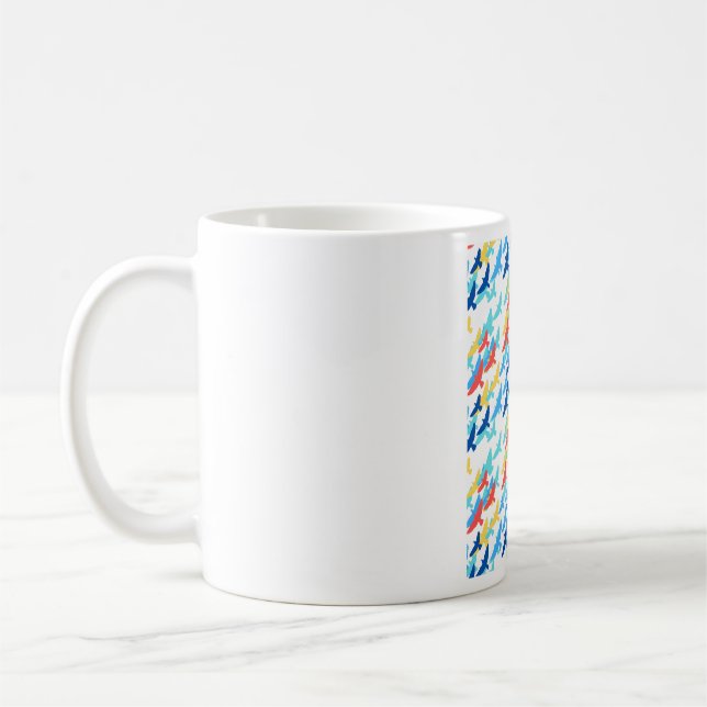 Flying colorful bird pattern kaffeetasse (Links)