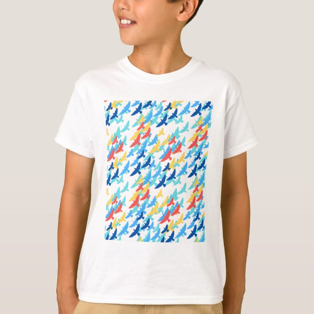 Flying colorful bird pattern T-Shirt (Vorderseite)