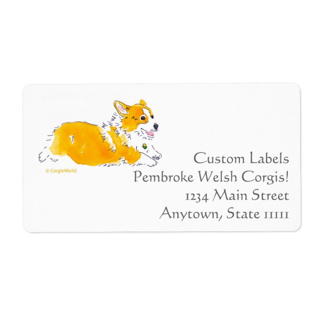 Flying Corgi Custom Labels (Vorne)