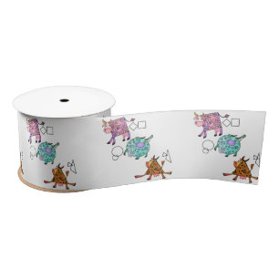 Flying Cows Ribbon Satinband
