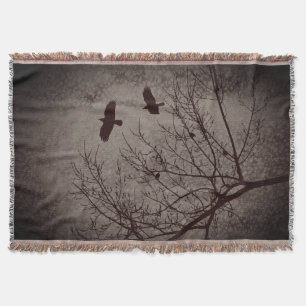 Flying Crows Tree Branches Birds Gothic Decke