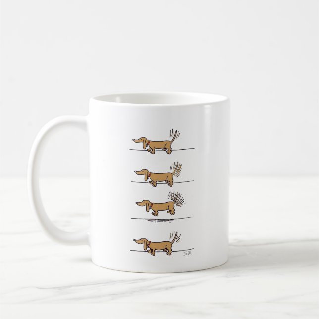 Flying Dackel Braune Tasse (Links)