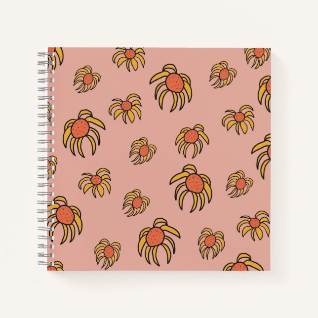 Flying Daisies Florals Notizbuch (Vorderseite)
