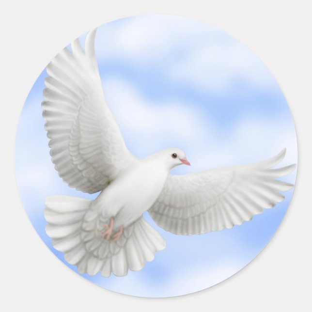 Flying Dove-Aufkleber Runder Aufkleber (Vorderseite)