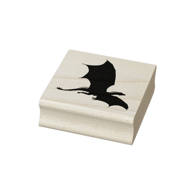 Flying dragon Black Silhouette Gummistempel (Stempel)