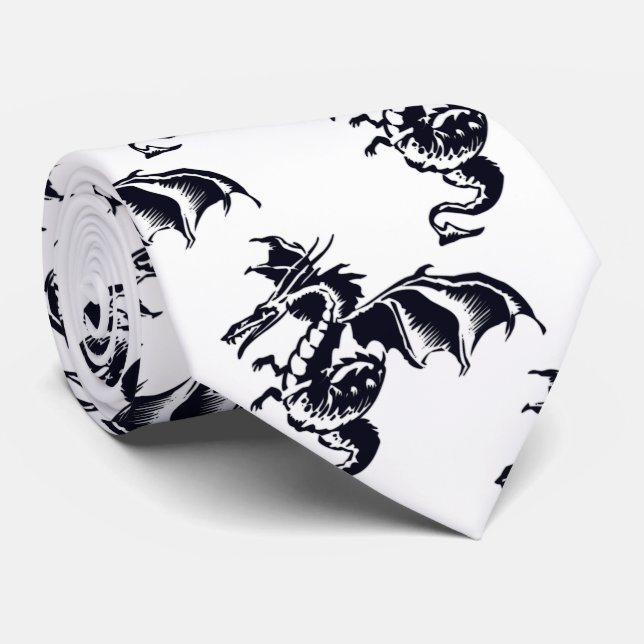 Flying Dragon Design Krawatte (Gerollt)