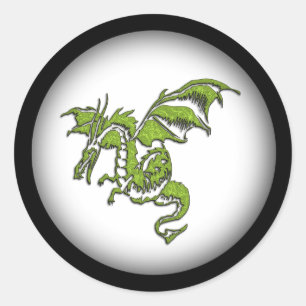 Flying Dragon Design Runder Aufkleber
