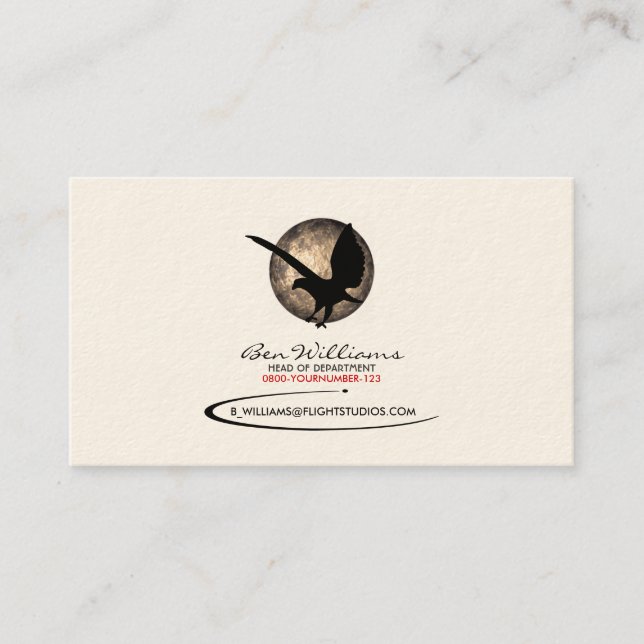 Flying Eagle Business Card (Mondversion 3) Visitenkarte (Vorderseite)
