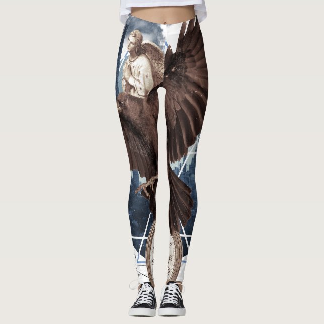 Flying Eagle mit mehreren anderen Elementen Collag Leggings (Vorderseite)