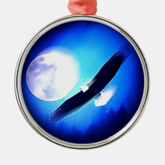 Flying Eagle & Moon Ornament Aus Metall (Vorne)