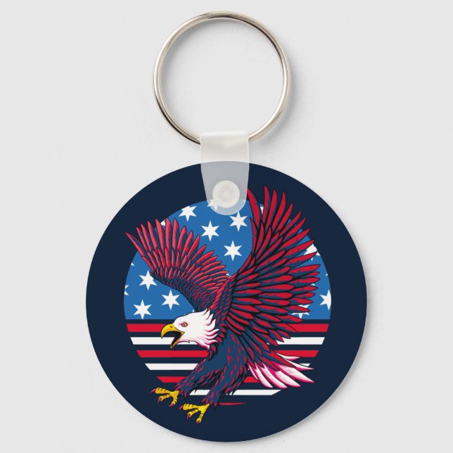 Flying Eagle und American Flag Schlüsselanhänger (Vorderseite)