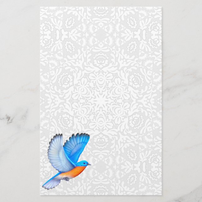 Flying Eastern Bluebird Stationery Briefpapier (Vorderseite)
