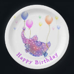 Flying Elephant Birthday Paper Tellers Funny Pappteller<br><div class="desc">Anpassbar - Funny Birthday Party Paper Platess mit Niedlichen Starry Elephant Flying with Colorful Balloons Elephants Cartoon Zeichnend - oder wählen / Fügen Sie Ihren einzigartigen Text / Name / Farbe - Machen Sie Ihre besonderen Geburtstagsfeier Teller / Geschenk - Neu formatieren und verschieben oder entfernen und hinzufügen Elemente /...</div>