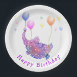 Flying Elephant Birthday Paper Tellers Funny Pappteller<br><div class="desc">Anpassbar - Funny Birthday Party Paper Platess mit Niedlichen Starry Elephant Flying with Colorful Balloons Elephants Cartoon Zeichnend - oder wählen / Fügen Sie Ihren einzigartigen Text / Name / Farbe - Machen Sie Ihre besonderen Geburtstagsfeier Teller / Geschenk - Neu formatieren und verschieben oder entfernen und hinzufügen Elemente /...</div>